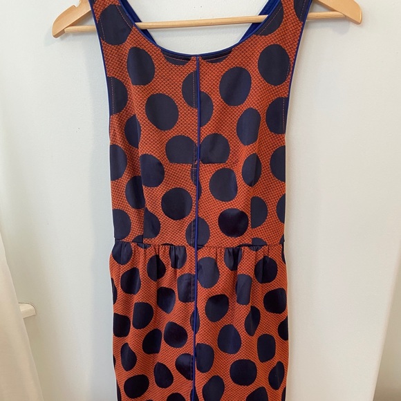 Anthropologie Maeve Orange Polka Dot Dress - Picture 2 of 5